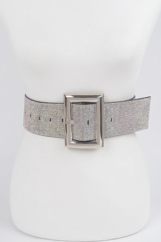 Square Metal Rhinestone Belt