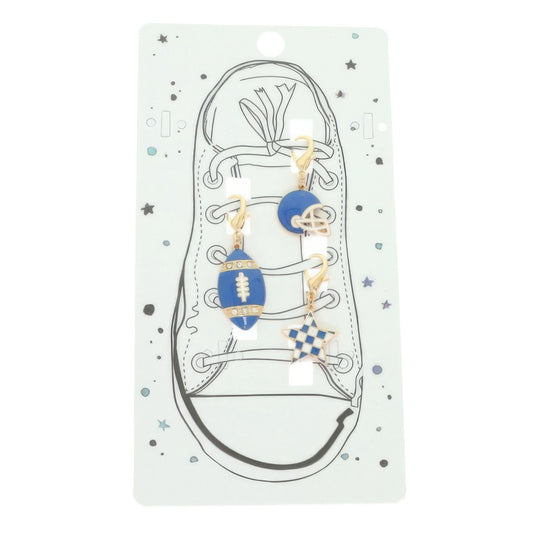 3pc Gameday Football Theme Shoelace Charm Set