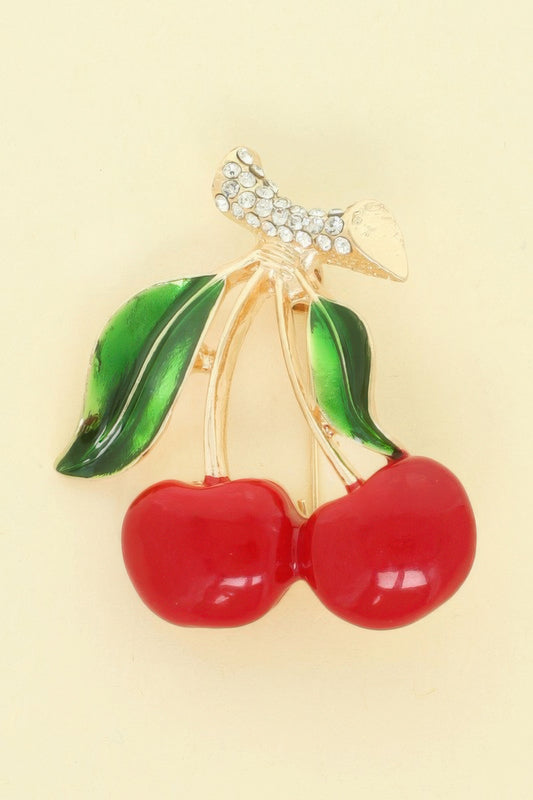 Cherry Resin Brooch Pin