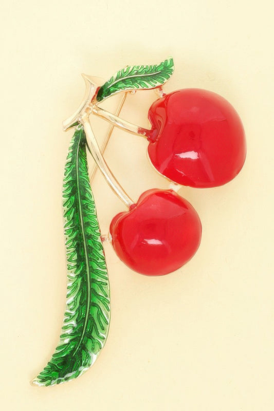 Cherry Resin Brooch Pin