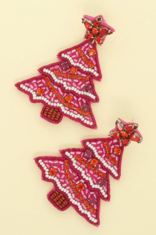 Christmas Tree Jeweled Post Earrings