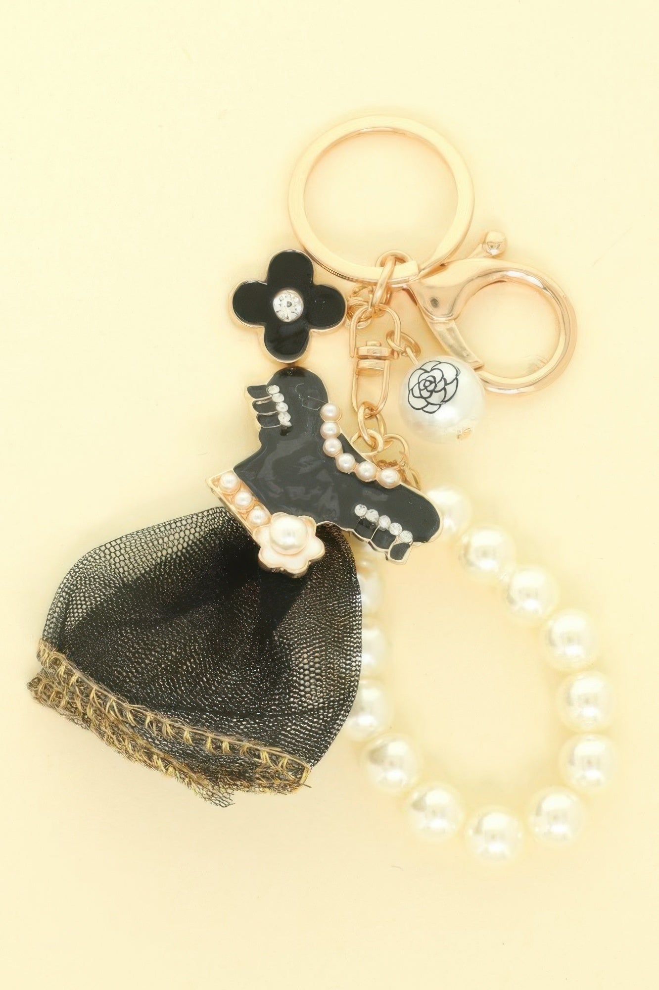 Fashionista Theme Bag Charm Keychain