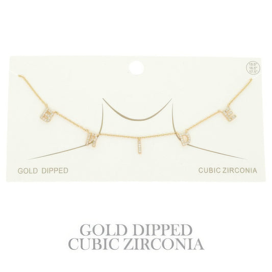 Cz Gold Plated Bride Pendant Necklace