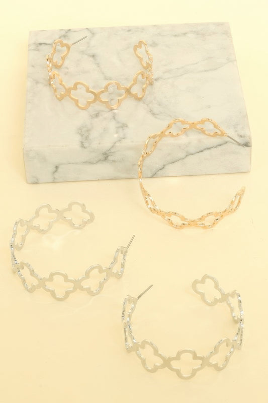 Clover Cutout Hoop Earrings