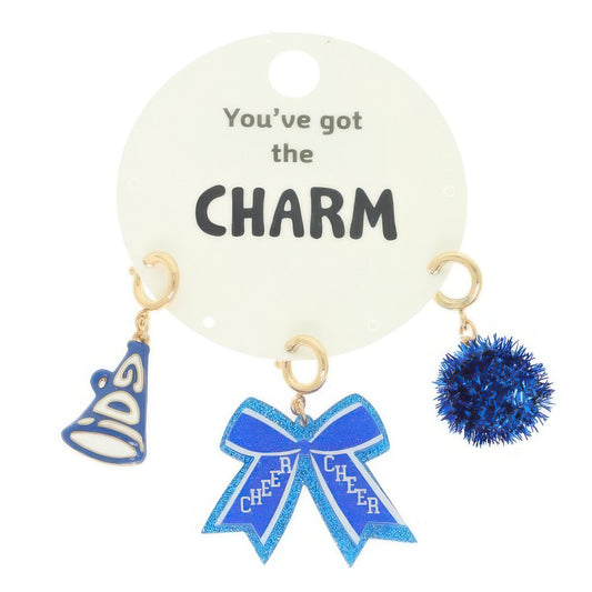 3pc Cheer Theme Assorted Charm Set