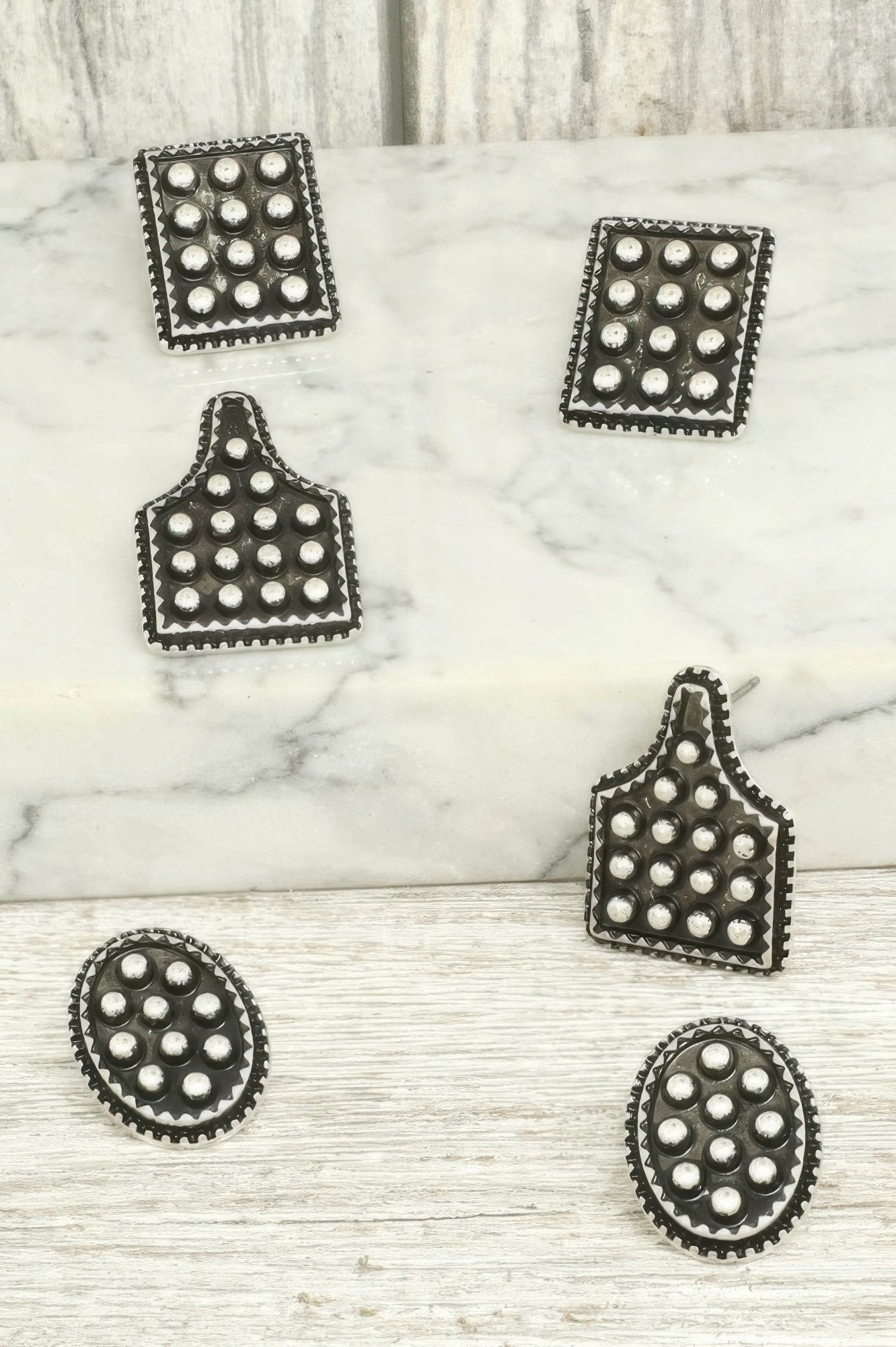 Western Theme Assorted 3 Pair Earring Set