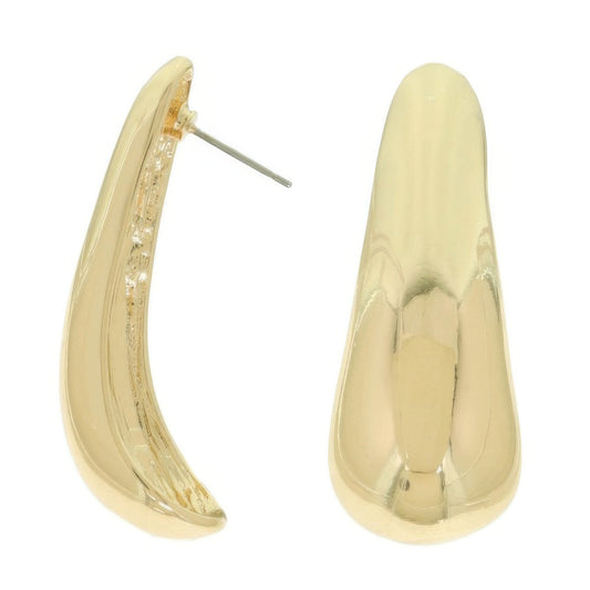 Crescent Teardrop Post Earrings