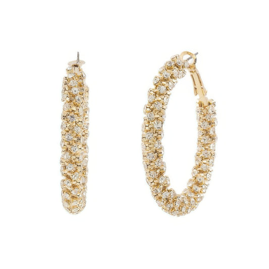 Cz Pave Tube Hoop Earrings
