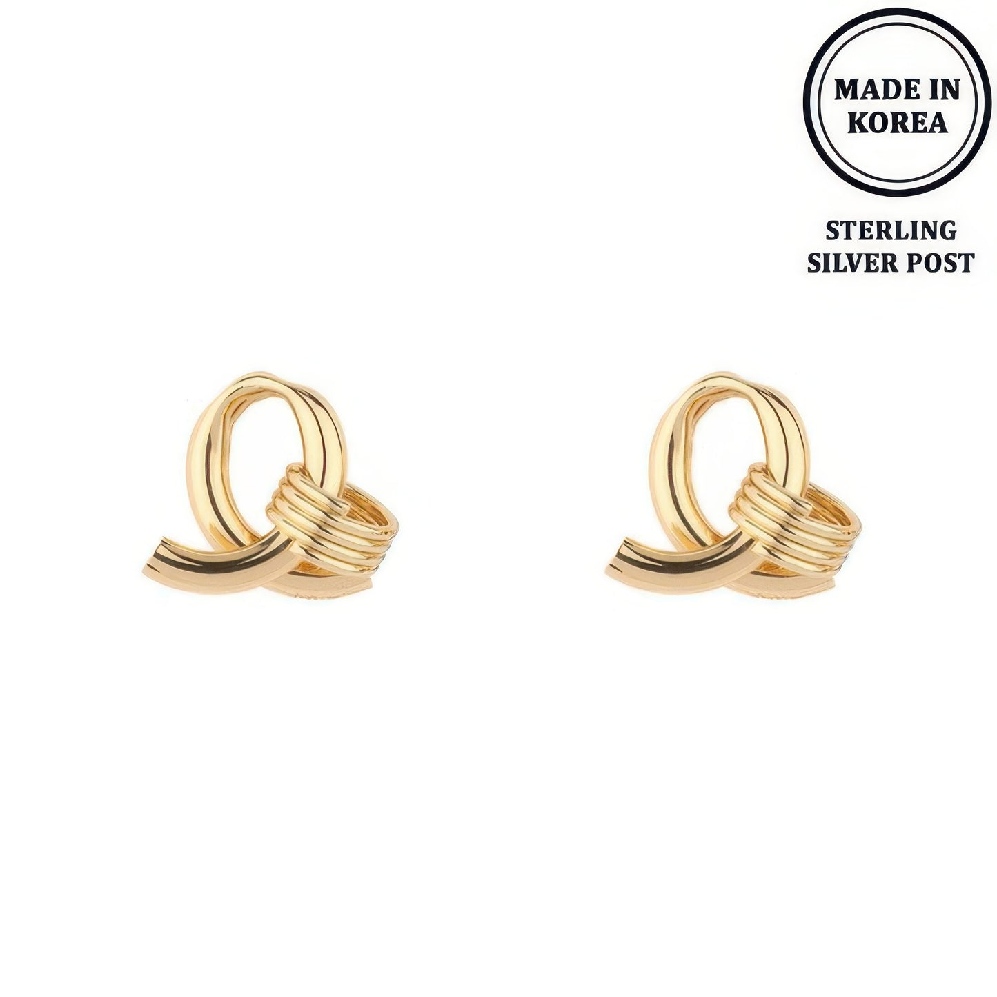 Flash-plated Looped Doorknocker Earrings