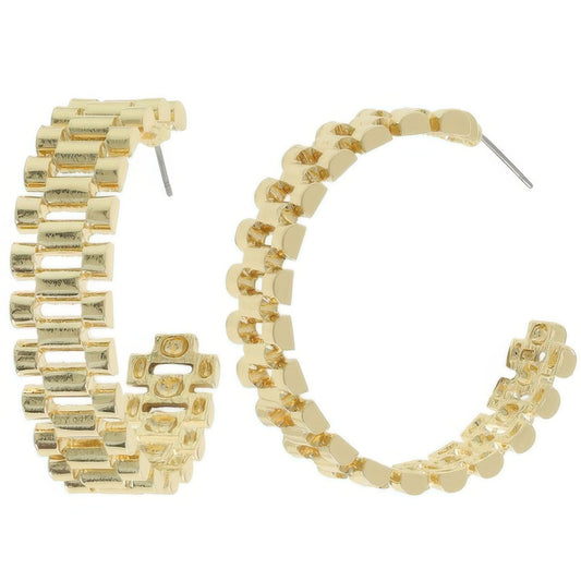 Chunky Chain Link Hoop Earrings
