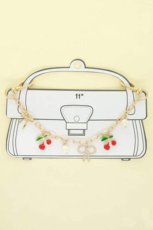 Cherry And Bow Theme Bag Charm Chain