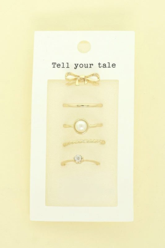 5pc Assorted Jeweled Stackable Ring Set