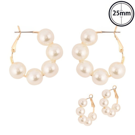 Classic Bridal Pearl Hoop Earrings