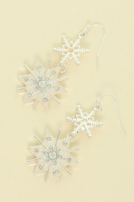 Christmas Snowflake Dangle Earrings