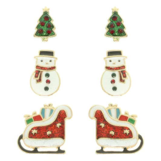 Christmas Theme Assorted Multi Pair Earring Set