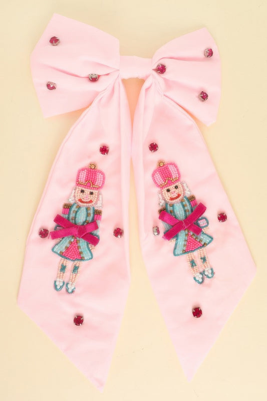 Christmas Nutcracker Bow Barrette Hair Clip