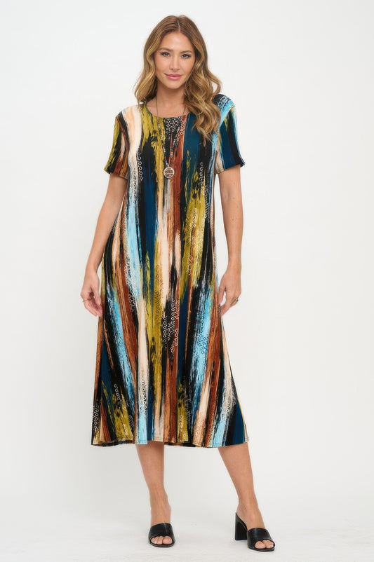 Plus Size Print Bns Long Dress