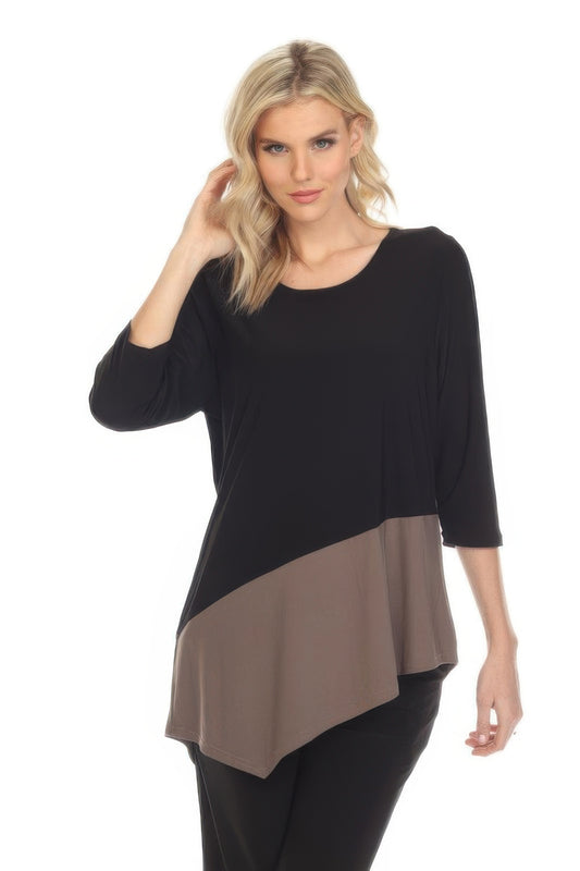 Color Block Quarter Sleeve Top