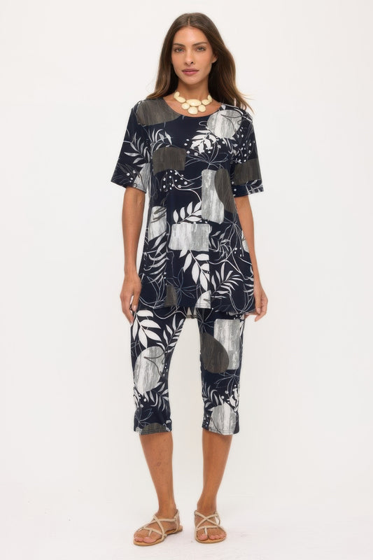 Print Bns Capri Pants Set