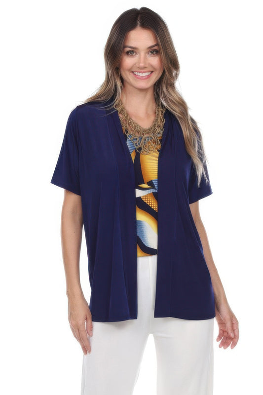 Short Sleeve Stretch Cardigan Jacket