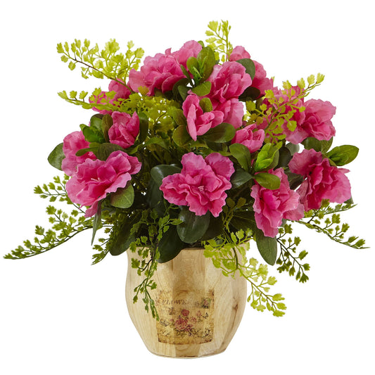 12.5" Azalea and Maiden Hair with Planter