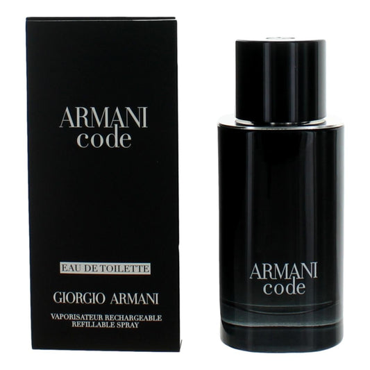 Armani Code by Giorgio Armani, 2.5 oz EDT Refillable Spray for Men