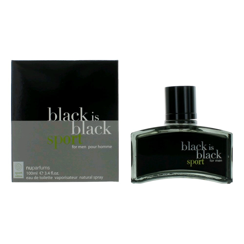 nuparfums Black is Black Sport by NuParfums, 3.4 oz EDT Spray for Men