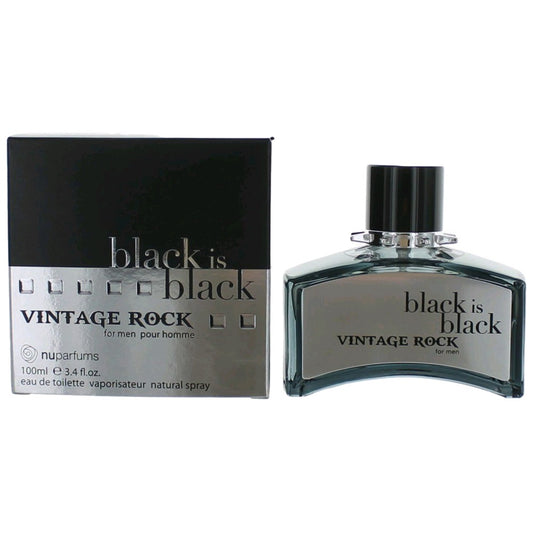 nuparfums Black is Black Vintage Rock by NuParfumes, 3.3 oz EDT Spray for Men