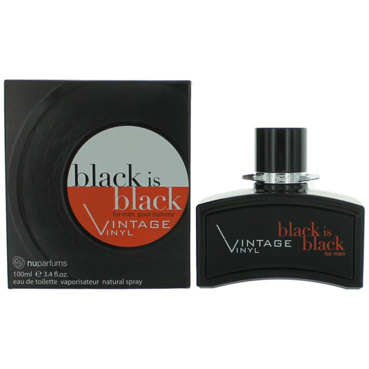 nuparfums Black is Black Vintage Vinyl by NuParfums, 3.4 oz EDT Spray for Men