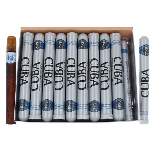 Cuba Cuba Blue by Cuba, 1.17 oz EDT Spray for Men. Pack of 20