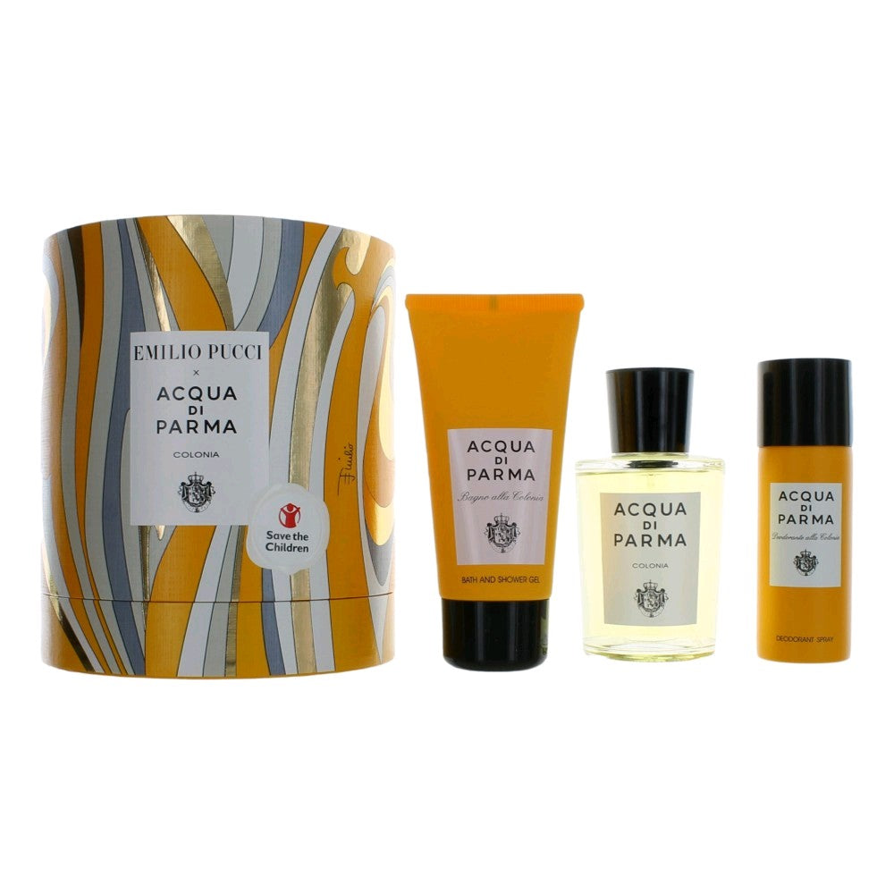 Acqua Di Parma Acqua Di Parma x Emilio Pucci Colonia, 3 Piece Gift Set for Unisex