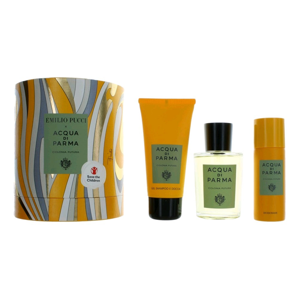 Acqua Di Parma Acqua Di Parma x Emilio Pucci Colonia Futura, 3 Piece Gift Set for Unisex