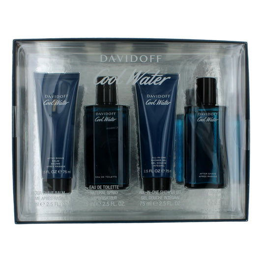Davidoff Cool Water by Davidoff, 4 Piece Gift Set for Men