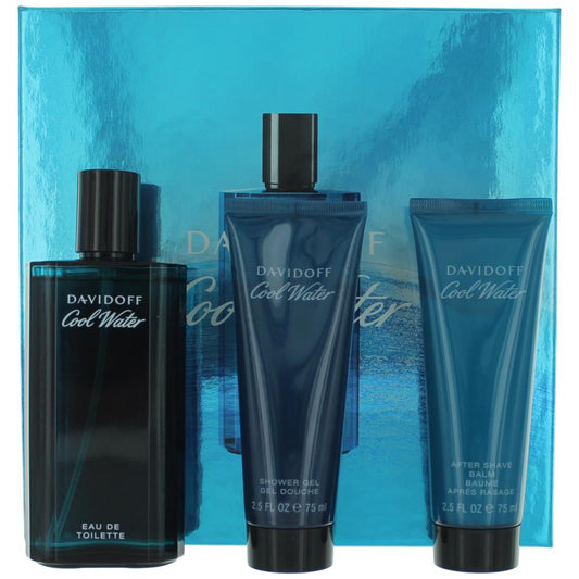 Davidoff Cool Water by Davidoff, 3 Piece Gift Set for Men