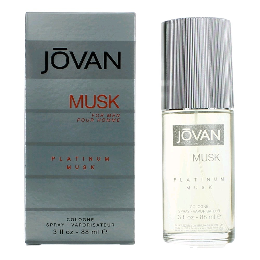 Coty Jovan Platinum Musk by Jovan, 3 oz Eau De Cologne Spray for Men