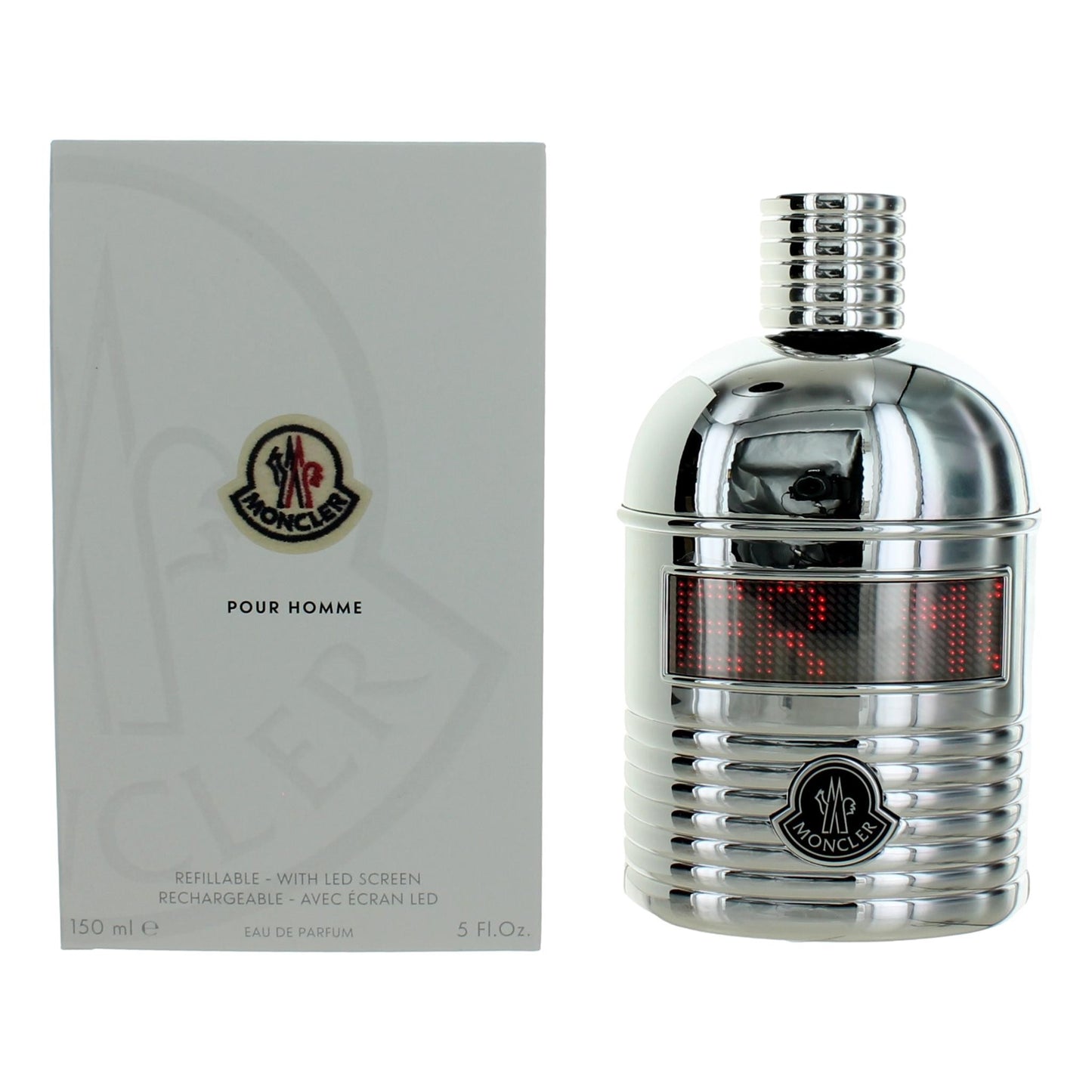 Moncler Moncler Pour Homme by Moncler, 5oz Refillable EDP Spray men with LED Screen