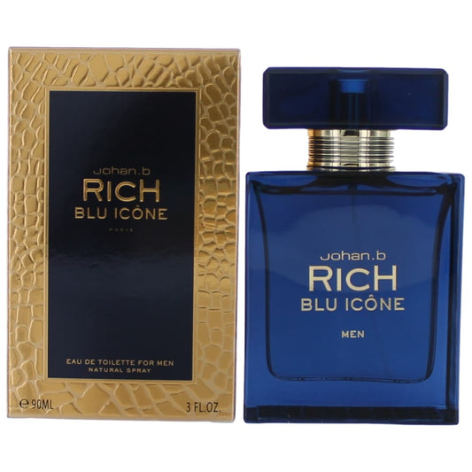 Johan.b Rich Blu Icone by Johan.b, 3 oz EDT Spray for Men