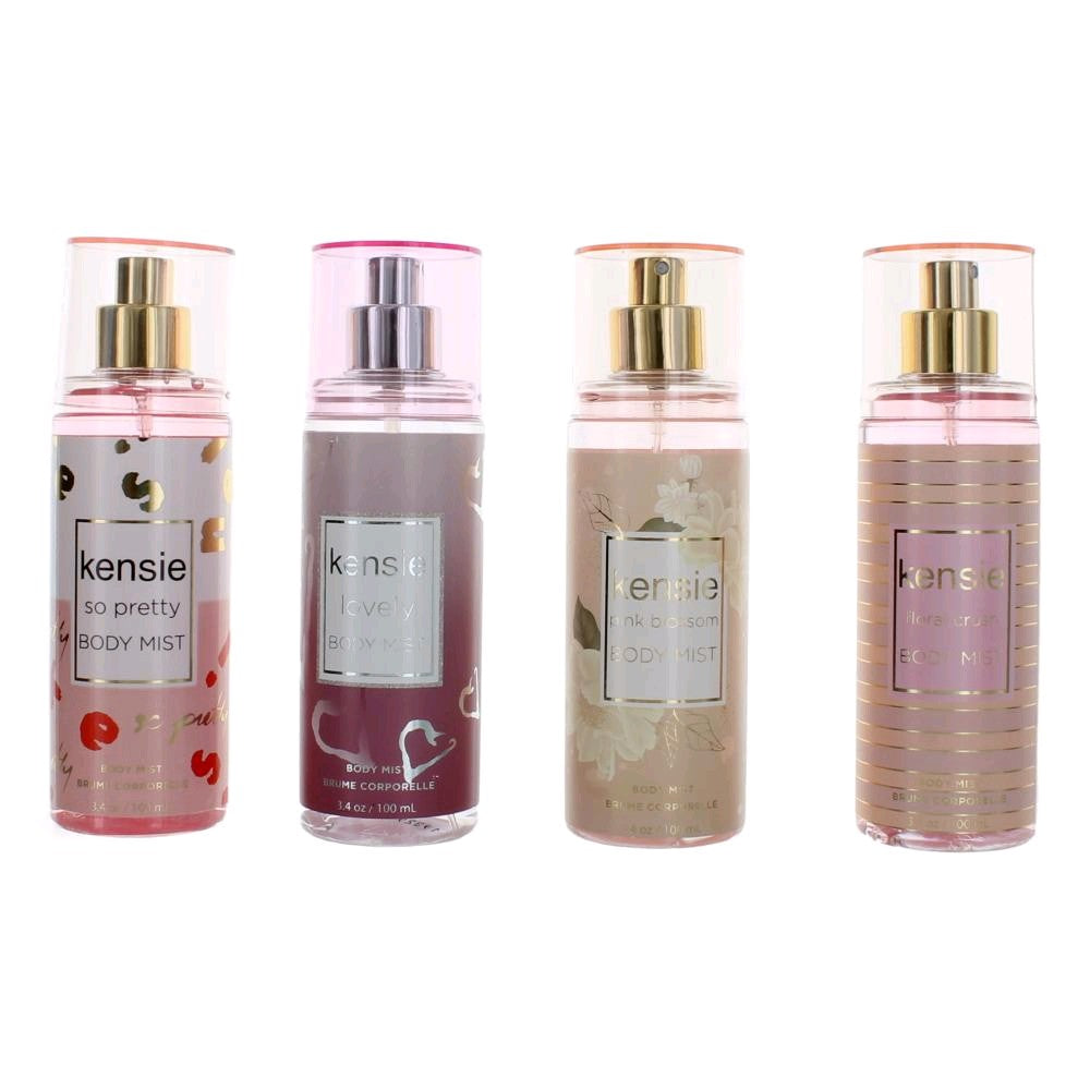 Kensie Kensie by Kensie, 4 Piece Body Mist Variety Gift Set for Women