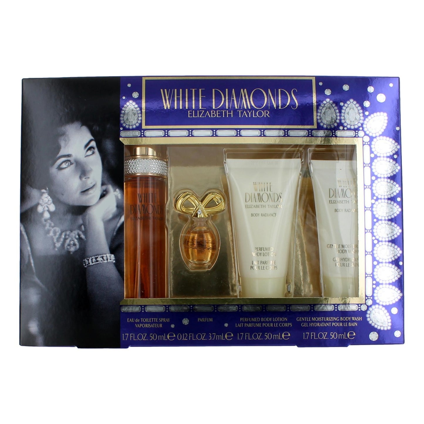 Elizabeth Taylor White Diamonds by Elizabeth Taylor, 4 Piece Gift Set women (With 1.7oz)