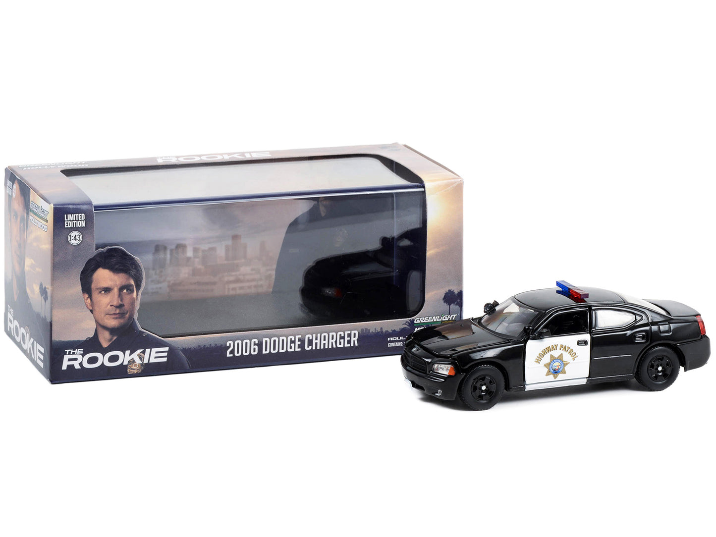 Greenlight 2006 Dodge Charger Police CHP (California Highway Patrol) Black "The Rookie" (2018-Current) TV Series 1/43 Diecast Model Car by Greenlight